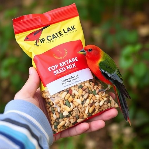 Hand holding top-rated bird seed mix