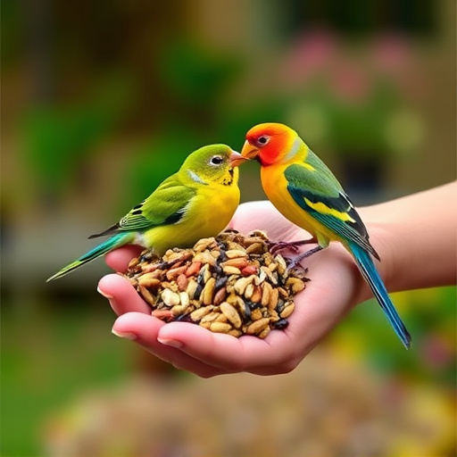 Hand holding top-rated bird seed mix