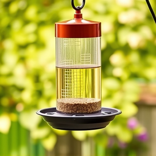 Hanging feeder with waste-catching tray
