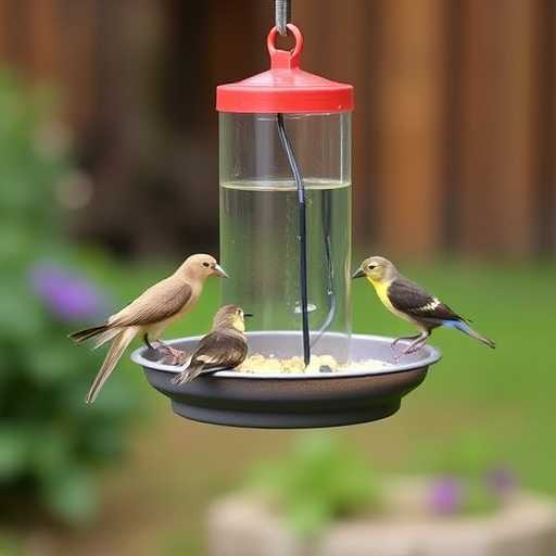 Hanging feeder with waste-catching tray