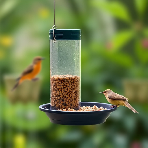 Hanging feeder with waste-catching tray
