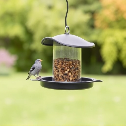 Hanging feeder with waste-catching tray