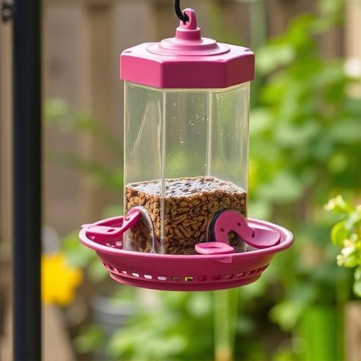 Hanging feeder with waste-catching tray