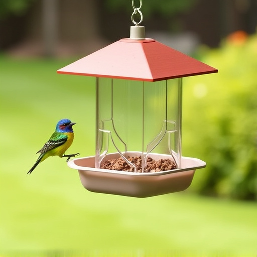 Hanging feeder with waste-catching tray