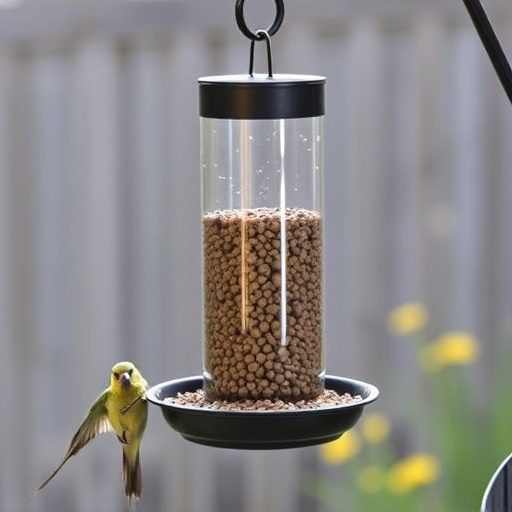 Hanging feeder with waste-catching tray