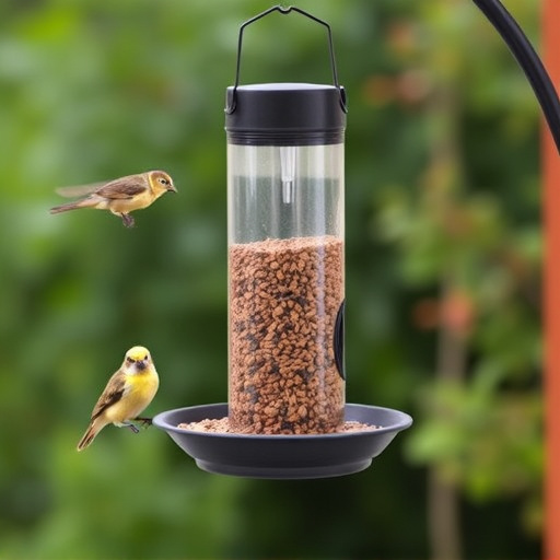 Hanging feeder with waste-catching tray