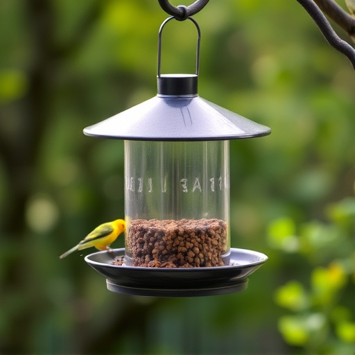 Hanging feeder with waste-catching tray