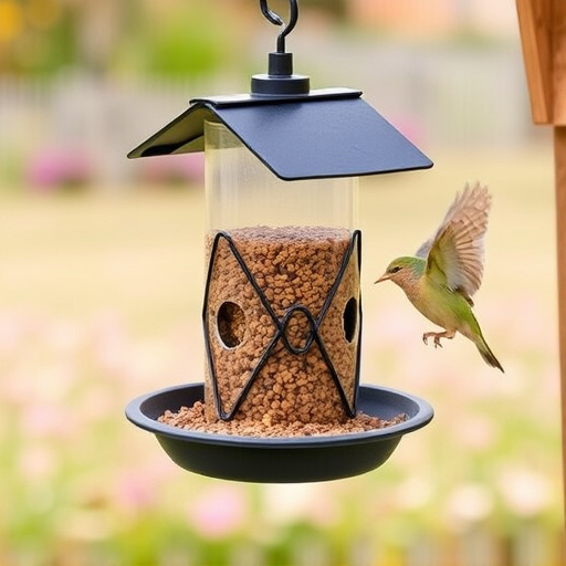 Hanging feeder with waste-catching tray