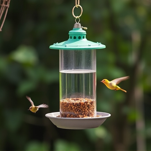 Hanging feeder with waste-catching tray