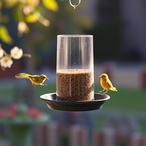Hanging feeder with waste-catching tray