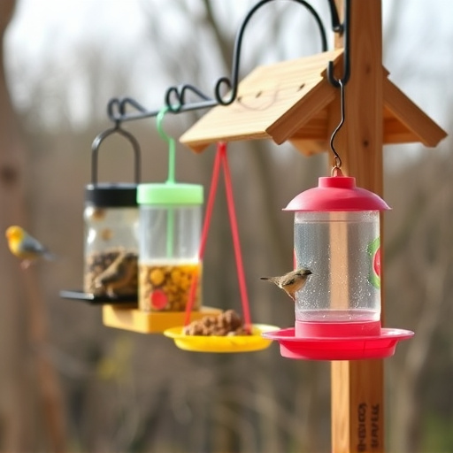 Hanging feeders attached to feeding station