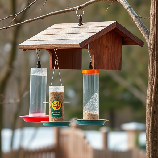 Hanging feeders attached to feeding station