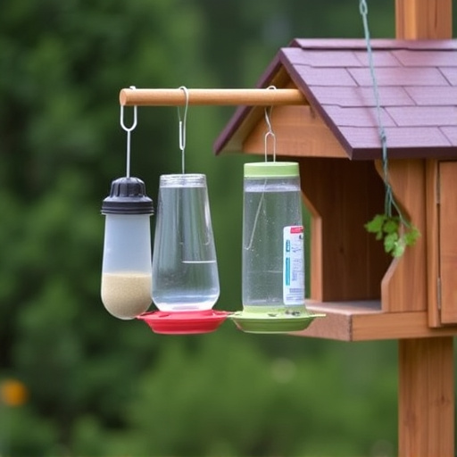 Hanging feeders attached to feeding station
