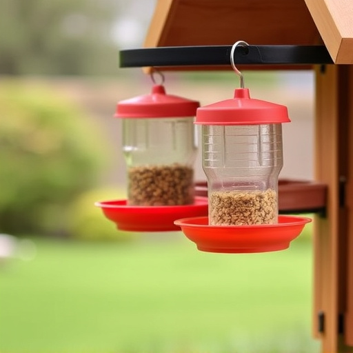 Hanging feeders attached to feeding station
