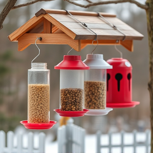 Hanging feeders attached to feeding station