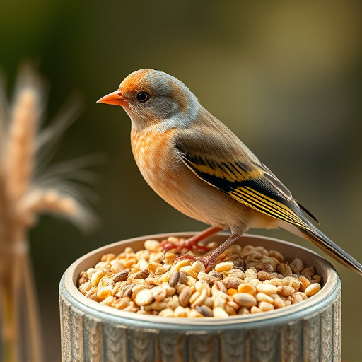 Healthy bird seed without wheat content