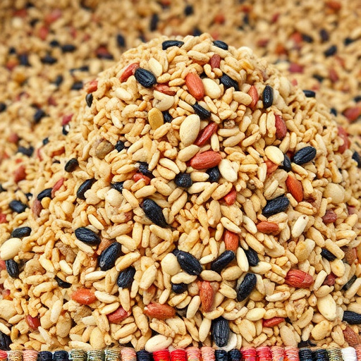 Heap of assorted bird seed mix