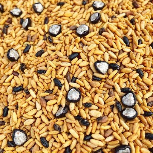 Heap of assorted bird seed mix