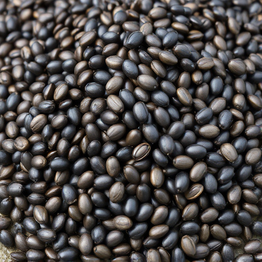 Heap of black oil sunflower seeds