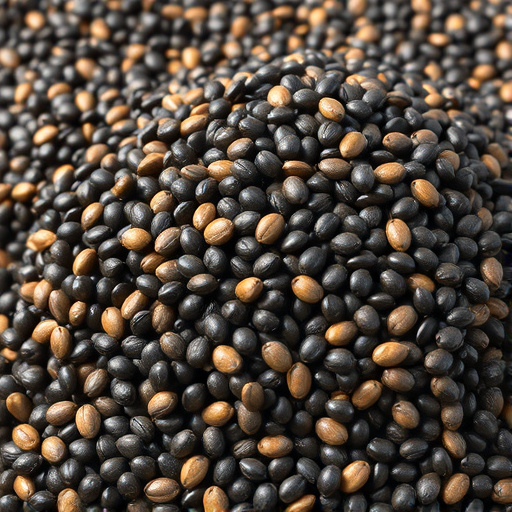 Heap of black oil sunflower seeds