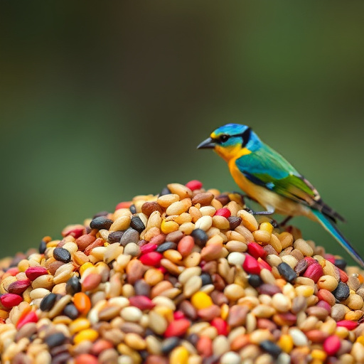 Heap of colourful wild bird seeds
