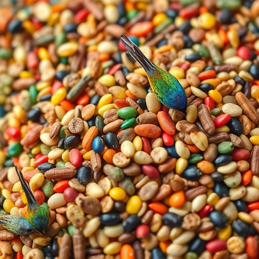 Heap of colourful wild bird seeds