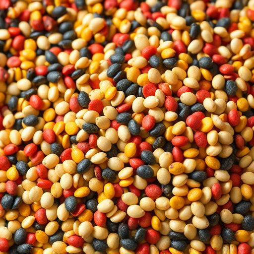 Heap of colourful wild bird seeds