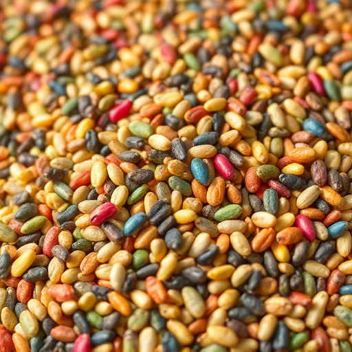 Heap of colourful wild bird seeds