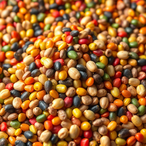Heap of colourful wild bird seeds