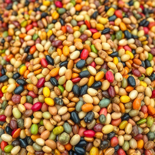 Heap of colourful wild bird seeds