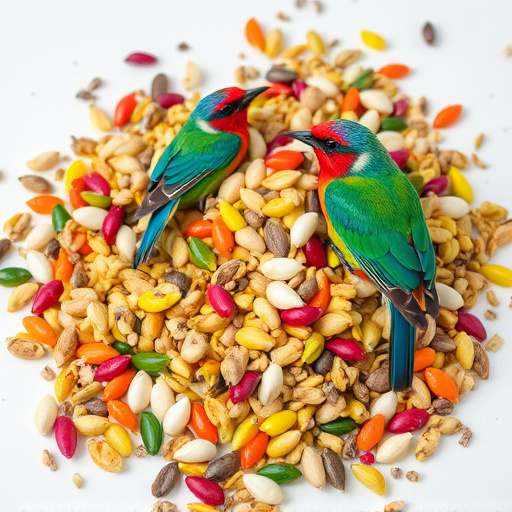 Heap of colourful wild bird seeds