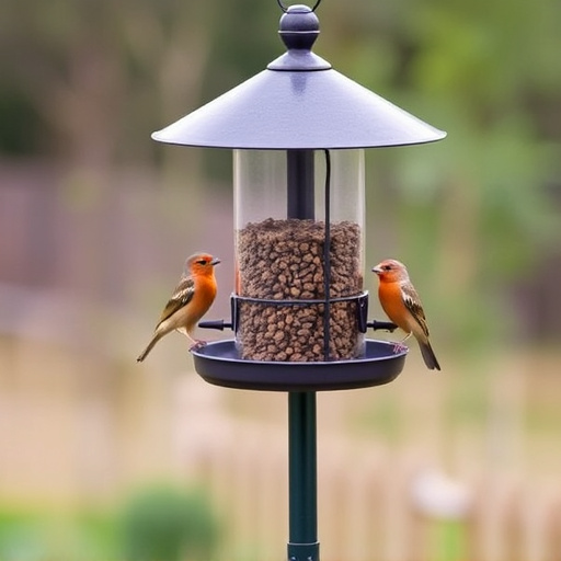 Heavy-duty freestanding feeder for wild birds