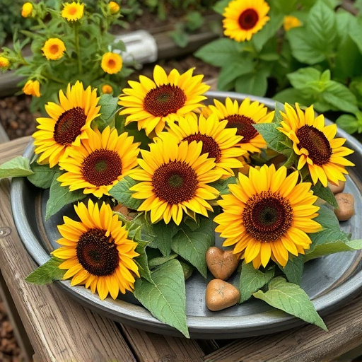 Hulled sunflower hearts on garden tray