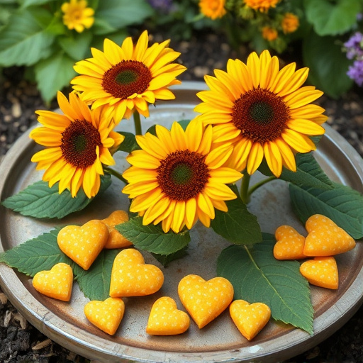 Hulled sunflower hearts on garden tray
