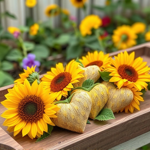 Hulled sunflower hearts on garden tray