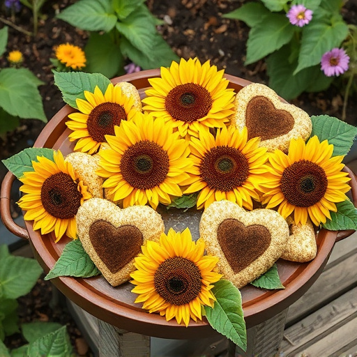 Hulled sunflower hearts on garden tray