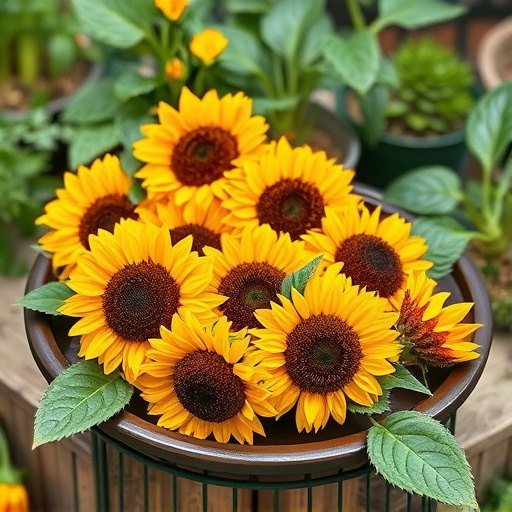 Hulled sunflower hearts on garden tray