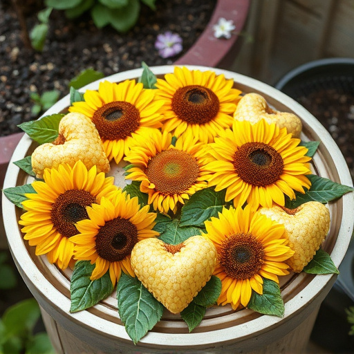 Hulled sunflower hearts on garden tray