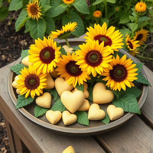 Hulled sunflower hearts on garden tray