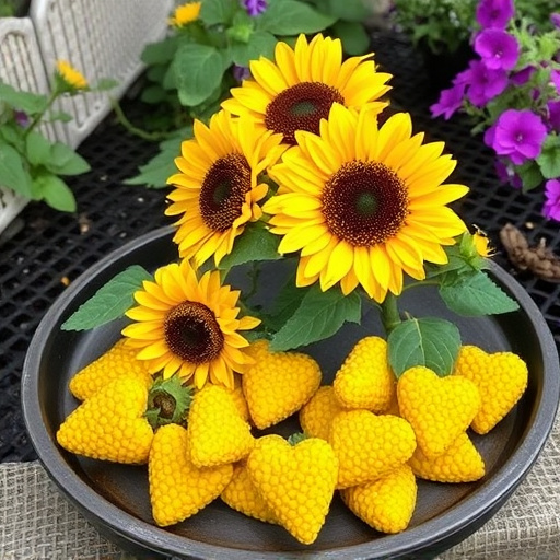 Hulled sunflower hearts on garden tray