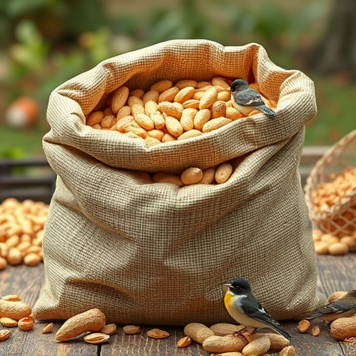 Large sack of peanuts for birds