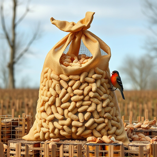 Large sack of peanuts for birds