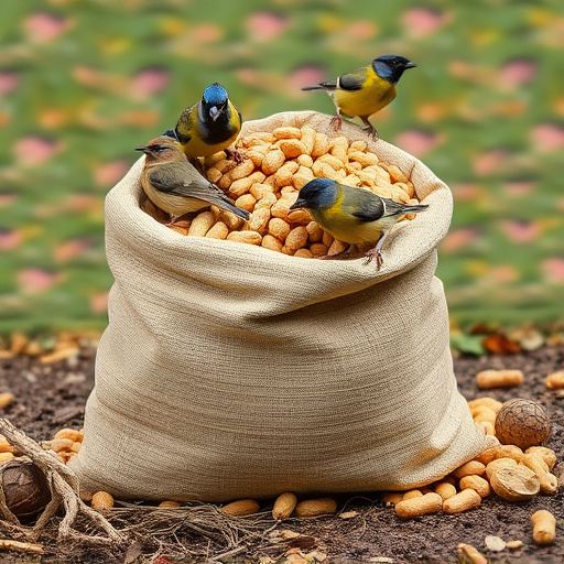 Large sack of peanuts for birds