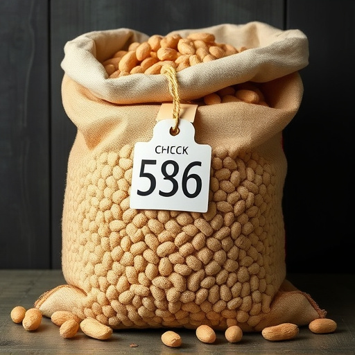 Large sack of peanuts with price tag