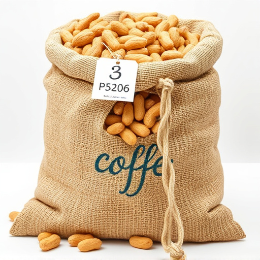 Large sack of peanuts with price tag
