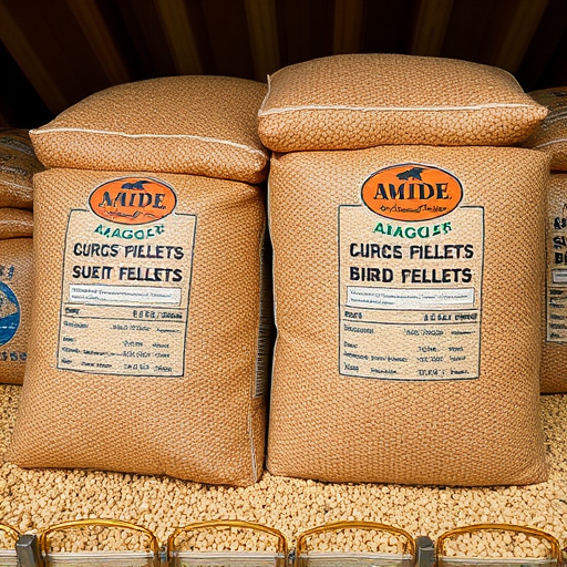 Large sacks of bird suet pellets