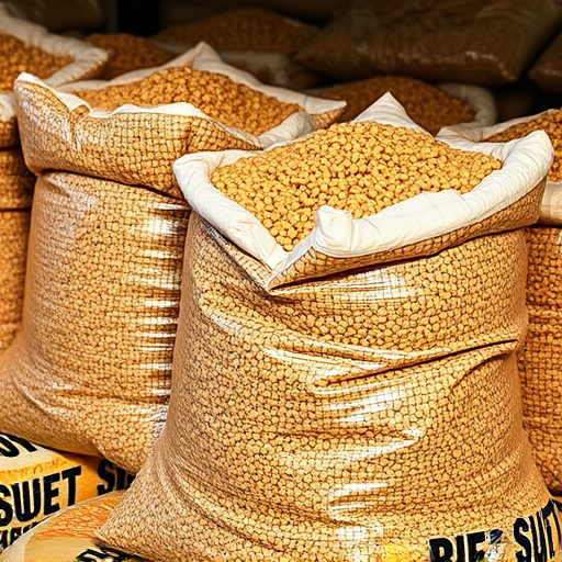 Large sacks of bird suet pellets