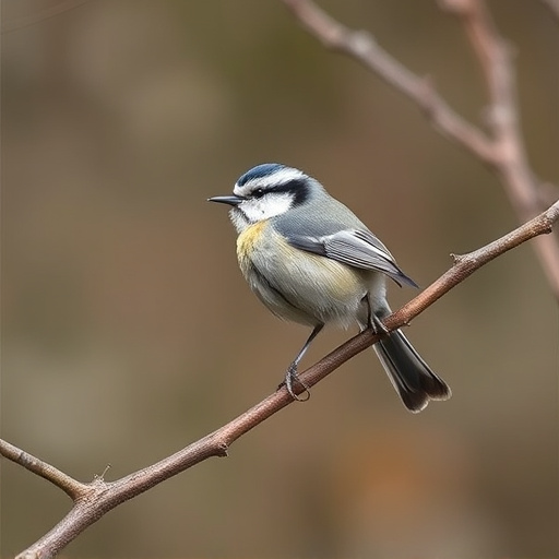 Long-tailed tit on tree branch