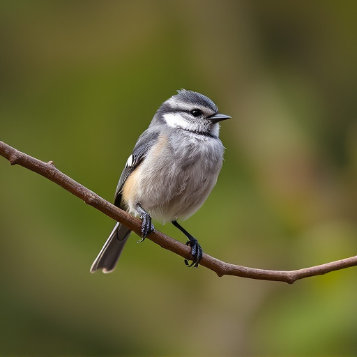 Long-tailed tit on tree branch