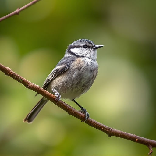 Long-tailed tit on tree branch